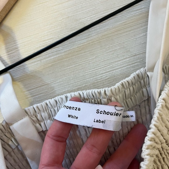 Proenza Schouler Dress - Women’s 4 White - Pleats Midi Faux Leather - Picture 6 of 11